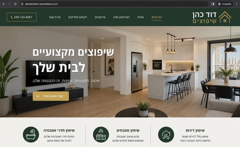 תצוגה מקדימה של שיפוצים — דוד כהן